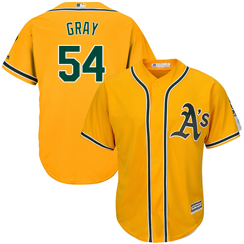 Athletics #54 Sonny Gray Gold Cool Base Stitched Youth MLB Jersey
